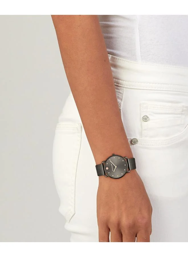 Coach  2-Hand Elliot Collection Quartz Movement Watch For Women With Grey Stainless Steel Bracelet - 14504210 for Women | Best Price UAE
